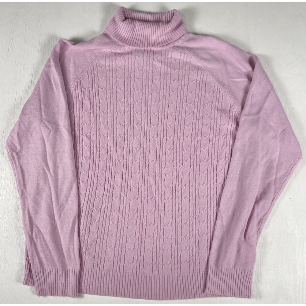 White Stag Pull Over Sweater Size M 8/10‎ Pink Lavender Long Sleeve Turtleneck